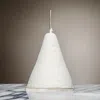 Hivvago Zoe 96 Inch Pendant Chandelier, Modern Paper Mache Cone Shape, Beige