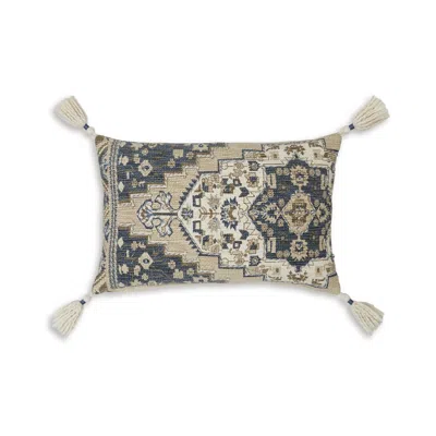Hivvago Zony 14 X 22 Lumbar Accent Pillow Set Of 4, Boho Tassels, Medallion, Ivory In Brown