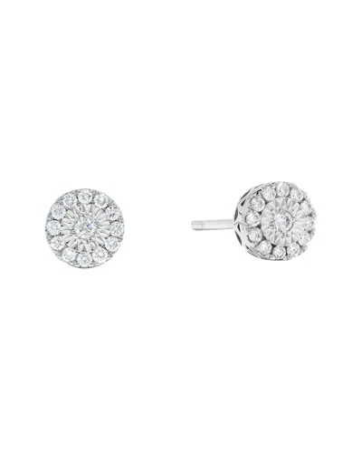 H.j. Namdar 14k 0.20 Ct. Tw. Diamond Halo Earring In Silver
