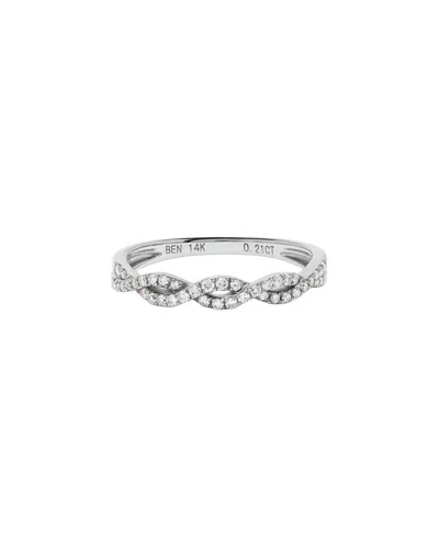 H.j. Namdar 14k 0.20 Ct. Tw. Diamond Twist Ring In Metallic