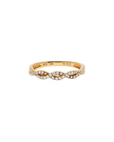 H.j. Namdar 14k 0.20 Ct. Tw. Diamond Twist Ring In Gold