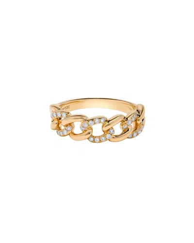 H.j. Namdar H. J. Namdar 0.21 Ct Tw Alternating Diamond Curb Link Fashion Ring 14k Yellow Gold Natural Diamonds 