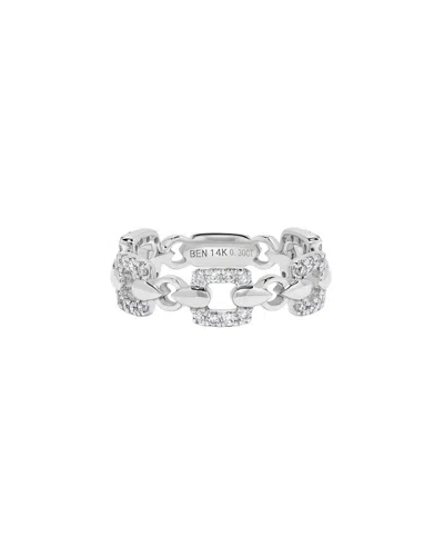 H.j. Namdar 14k 0.30 Ct. Tw. Diamond Stackable Ring In Metallic