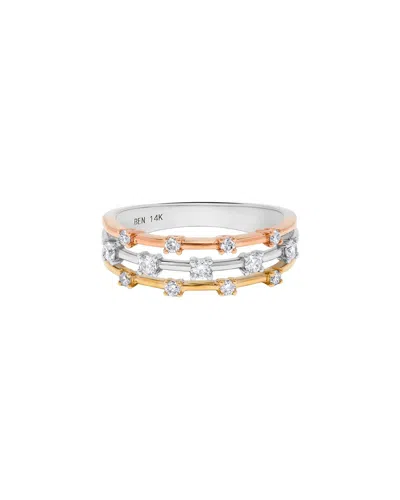 H.j. Namdar 14k 0.34 Ct. Tw. Diamond Layer Ring In Silver