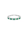 H.j. Namdar 14k 0.35 Ct. Tw. Diamond & Emerald Stackable Ring In Green