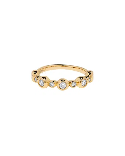 H.j. Namdar H. J. Namdar 0.41 Ct Tw Alternating Bezel Set Round Diamond Stackable Ring 14k Yellow Gold Natural D In Multi