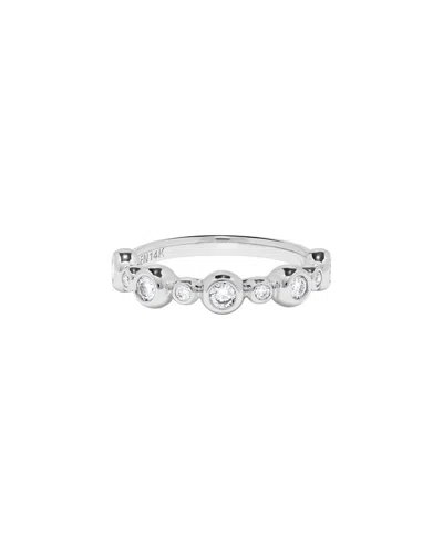 H.j. Namdar 14k 0.41 Ct. Tw. Diamond Stackable Ring In Silver