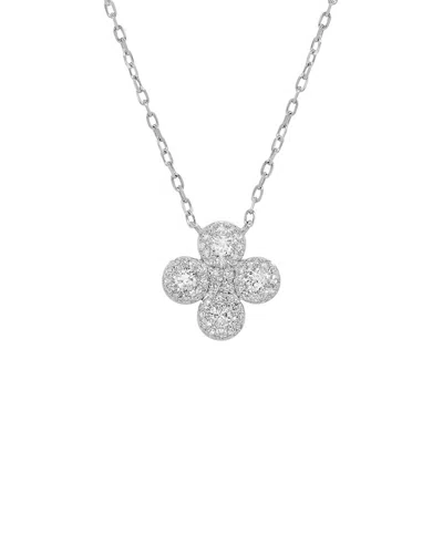 H.j. Namdar 14k 0.44 Ct. Tw. Diamond Clover Necklace In Metallic