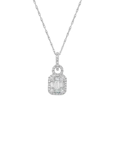 H.j. Namdar 14k 0.45 Ct. Tw. Diamond Cluster Necklace In Metallic