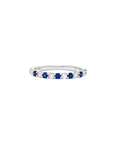 H.j. Namdar 14k 0.48 Ct. Tw. Diamond & Sapphire Band Ring In Metallic