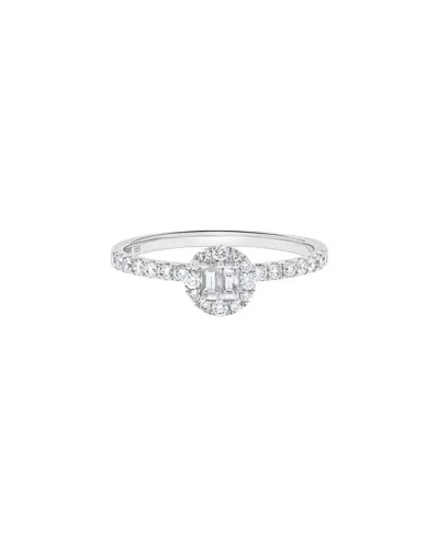 H.j. Namdar 14k 0.50 Ct. Tw. Diamond Halo Ring In Transparent