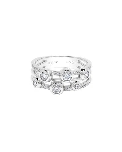 H.j. Namdar 14k 0.54 Ct. Tw. Diamond Layer Ring In Silver