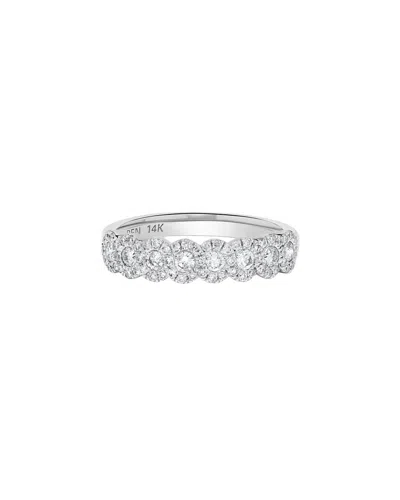H.j. Namdar 14k 0.55 Ct. Tw. Diamond Halo Ring In Metallic