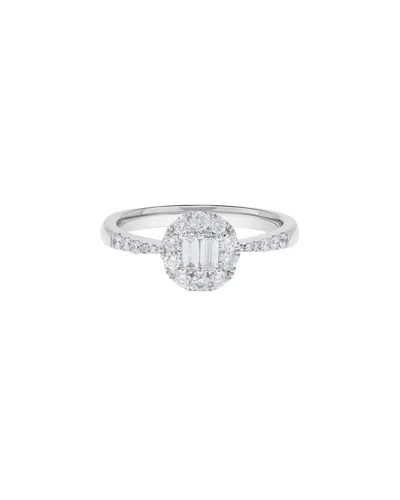 H.j. Namdar 14k 0.56 Ct. Tw. Diamond Halo Ring In Metallic