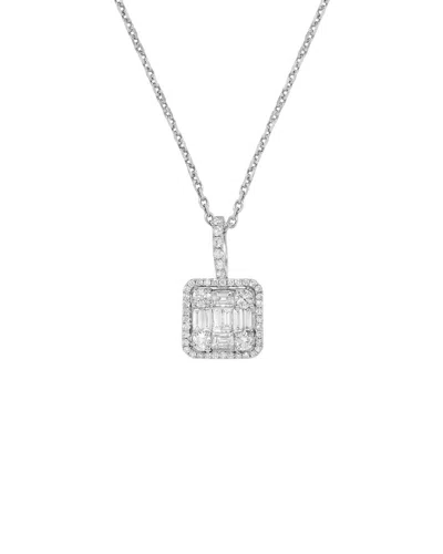 H.j. Namdar 14k 0.68 Ct. Tw. Diamond Cluster Necklace In Metallic