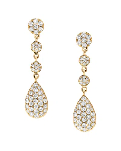 H.j. Namdar H. J. Namdar 0.75 Ct Tw Long Diamond Drop Fashion Earrings 14k Yellow Gold Natural Diamonds