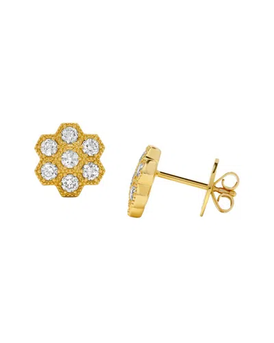 H.j. Namdar 14k 0.94 Ct. Tw. Diamond Honeycomb Earring In Gold