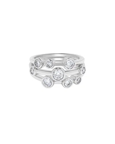 H.j. Namdar H. J. Namdar 0.99 Ct Tw Bezel Set Diamond Layer Ring 14k White Gold Natural Diamonds Size 6 In Metallic