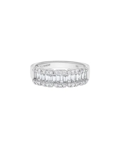 H.j. Namdar 14k 1.00 Ct. Tw. Diamond Cluster Bracelet In Silver