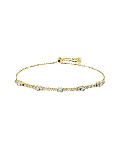 H.j. Namdar H. J. Namdar 1.03 Ct Tw Graduated Diamond Tennis Bolo Bracelet 14k Yellow Gold Natural Diamonds In Multi