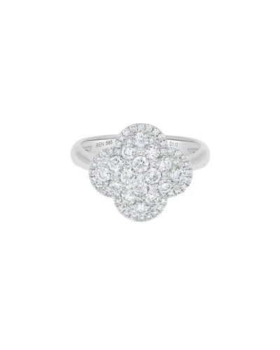 H.j. Namdar 14k 1.16 Ct. Tw. Diamond Cluster Ring In Silver