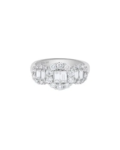 H.j. Namdar 14k 1.50 Ct. Tw. Diamond Halo Ring In Metallic