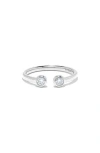 H.j. Namdar 14k Gold Bezel Set Diamond Crossover Band Ring In White Gold