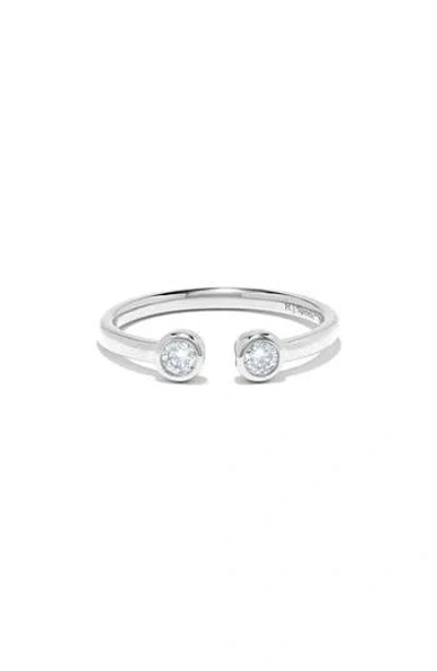 H.j. Namdar 14k Gold Bezel Set Diamond Crossover Band Ring In White Gold