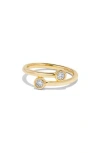 H.j. Namdar 14k Gold Bezel Set Diamond Crossover Band Ring In Yellow Gold