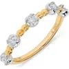 H.j. Namdar 14k Gold Diamond Beaded Band Stackable Ring In Gold