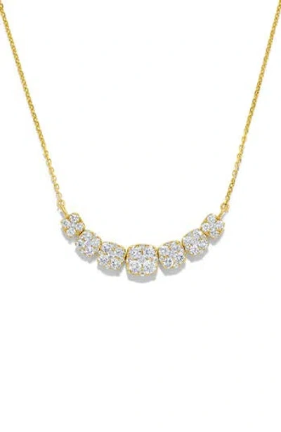 H.j. Namdar 14k Gold Diamond Cluster Necklace In Yellow Gold