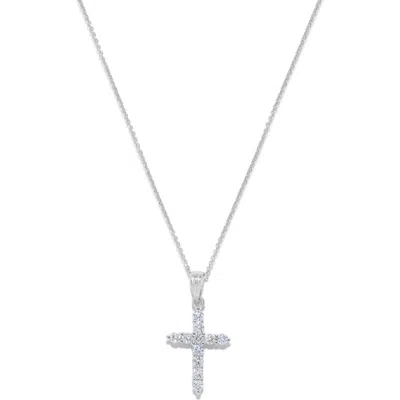 H.j. Namdar 14k Gold Diamond Cross Necklace In White Gold