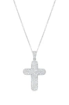 H.j. Namdar 14k Gold Diamond Cross Necklace In White Gold