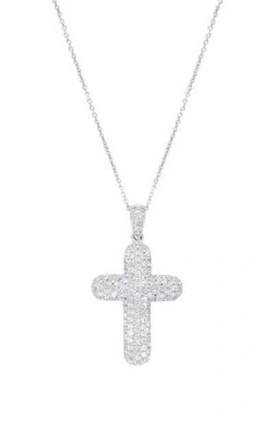 H.j. Namdar 14k Gold Diamond Cross Necklace In White Gold