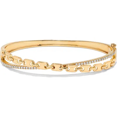 H.j. Namdar 14k Gold Diamond Mariner Link Bangle Bracelet In Yellow Gold