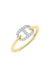 H.j. Namdar 14k Gold Diamond Mariner Link Ring In Gold