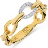 H.j. Namdar 14k Gold Diamond Oval Link Ring In Gold