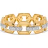 H.j. Namdar 14k Gold Pavé Diamond Link Chain Ring In Gold