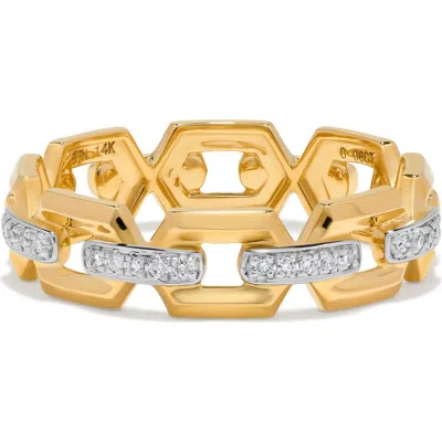 H.j. Namdar 14k Gold Pavé Diamond Link Chain Ring