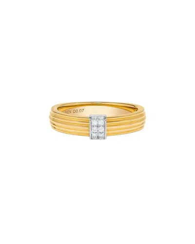 H.j. Namdar 14k Two-tone 0.07 Ct. Tw. Diamond Stackable Ring In Transparent
