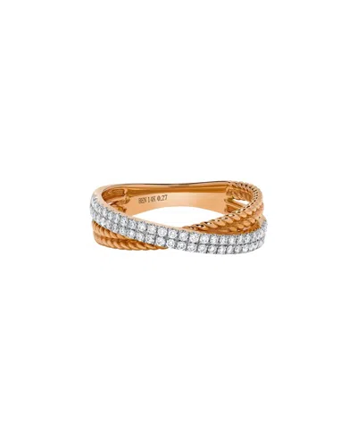 H.j. Namdar 14k Two-tone 0.27 Ct. Tw. Diamond Rope Ring In Neutral