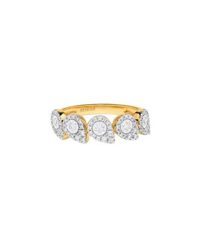 H.j. Namdar 14k Two-tone 0.40 Ct. Tw. Diamond Stackable Ring In Gold