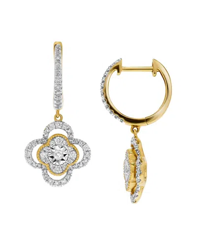 H.j. Namdar 14k Two-tone 0.53 Ct. Tw. Diamond Dangle Earring In Gold