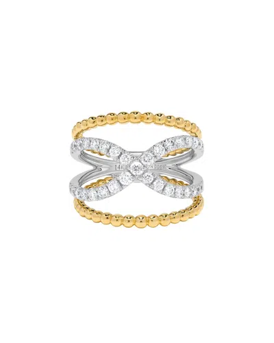 H.j. Namdar 14k Two-tone 0.67 Ct. Tw. Diamond Beaded Ring In Multi