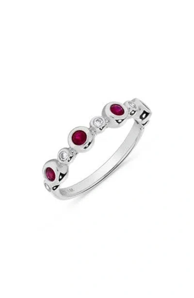 H.j. Namdar 14k White Gold Diamond & Gemstone Stackable Ring