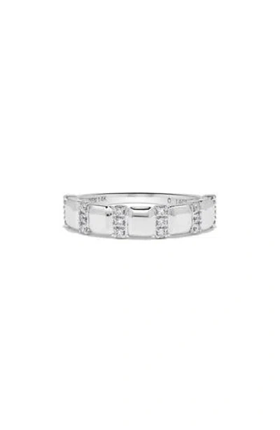 H.j. Namdar 14k White Gold Diamond Bar Cushion Band Ring