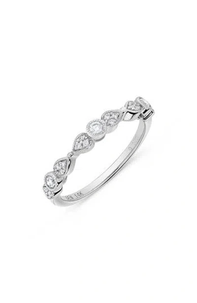 H.j. Namdar 14k White Gold Diamond Milgrain Stackable Ring
