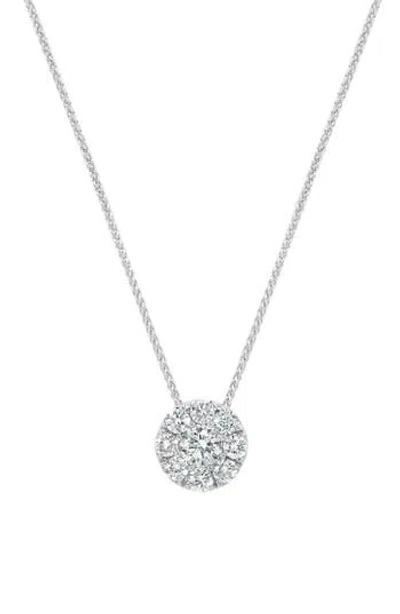 H.j. Namdar 14k White Gold Pavé Diamond Round Pendant Necklace