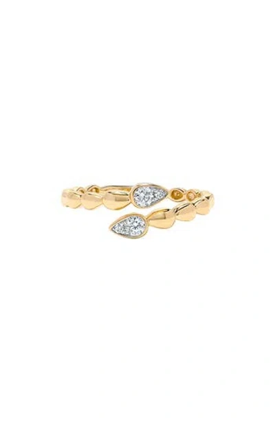 H.j. Namdar 14k Yellow Gold Diamond Bypass Ring
