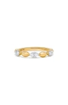 H.j. Namdar 14k Yellow Gold Diamond Marquise Station Stackable Ring In Gold
